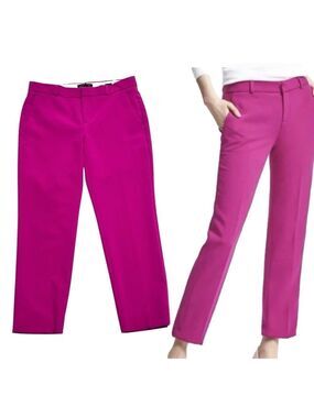 Banana Republic fuchsia pink magenta Avery pants cigarettes slim fit ankle 6